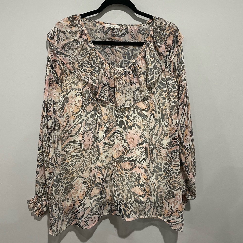 ✨MAURICES XXL PINK & GOLD CHEETAH TOP✨